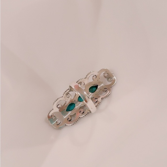 Natural Turquoise 925 Sterling Silver Vintage Setting Statement Ring - Picture 4 of 5